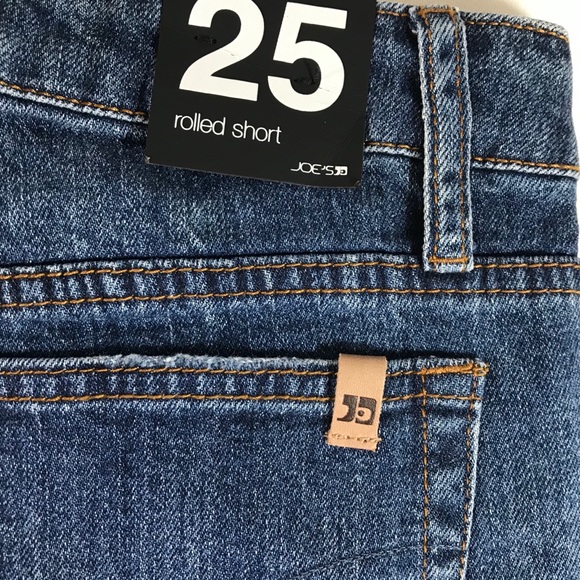 Joes jeans 25 rolled shorts NWT distressed 8” rise - Picture 6 of 7